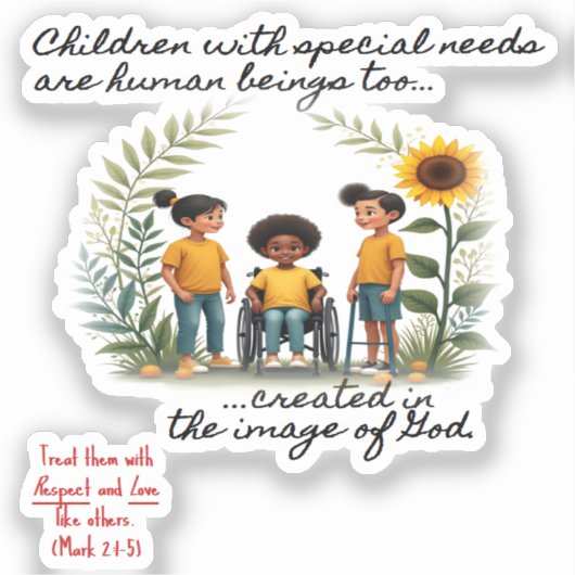 Kinderen met speciale behoeften Sticker (Voorkant)