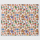 Kinderen met Speelgoed Cadeaupapier (Vlak)