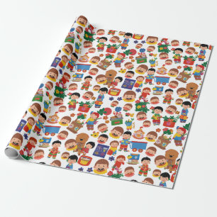 Kinderen met Speelgoed Cadeaupapier