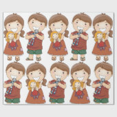 Kinderen met speelgoed cadeaupapier (Vlak)