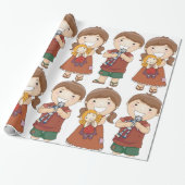 Kinderen met speelgoed cadeaupapier (Uitgerold)