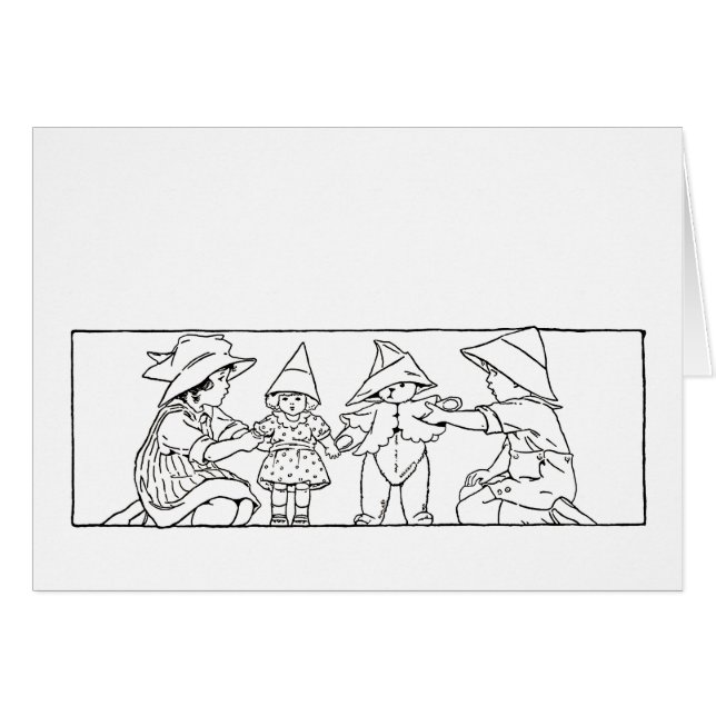 Kinderen met speelgoed  kunst Kaart (Voorkant Horizontaal)