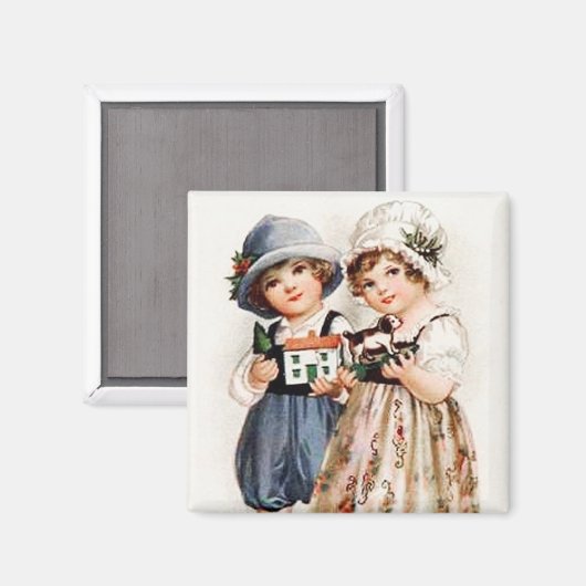 Kinderen met speelgoed magneet (Voorkant / Achterkant)