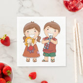 Kinderen met speelgoed servet