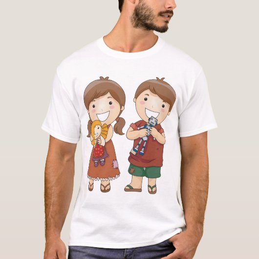 Kinderen met speelgoed t-shirt (Voorkant)
