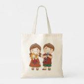 Kinderen met speelgoed tote bag (Achterkant)