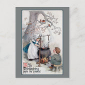 Kinderen met  Thanksgiving Feestdagenkaart (Voorkant)