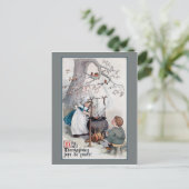 Kinderen met  Thanksgiving Feestdagenkaart (Staand voorkant)