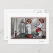 Kinderen met trommel en trompet briefkaart (Voorkant / Achterkant)