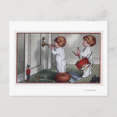 Kinderen met trommel en trompet briefkaart (Voorkant)