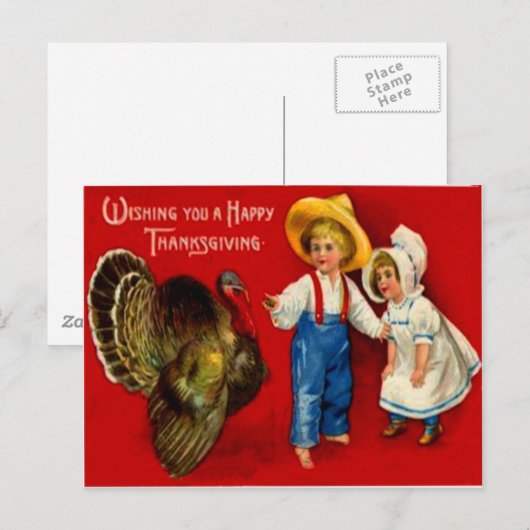 Kinderen met Turkije Briefkaart (Voorkant / Achterkant)