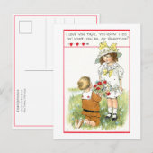 Kinderen met  Valentijn Briefkaart (Voorkant / Achterkant)