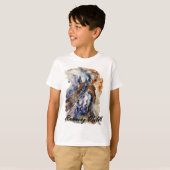 Kinderen met wilde paarden, Waterverf schilderafdr T-shirt (Voorkant volledig)