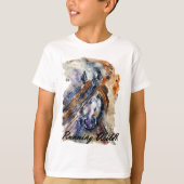 Kinderen met wilde paarden, Waterverf schilderafdr T-shirt (Voorkant)