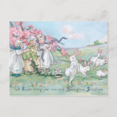 kinderen met witte paasbundels briefkaart (Voorkant)