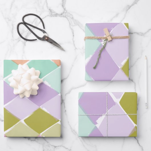 Kinderen met zomerkleurenpatroon inpakpapier vel (Voorkant)