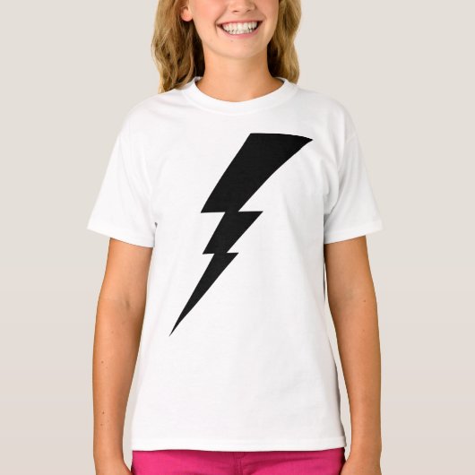 Kinderen met zwarte Flash-bliksembolt T-shirt (Voorkant)