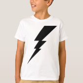 Kinderen met zwarte Flash-bliksembolt T-shirt (Voorkant)