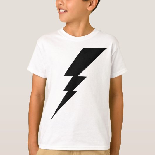 Kinderen met zwarte Flash-bliksembolt T-shirt (Voorkant)
