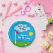 Kinderen mini golf miniatuur golfen Verjaardagsfee Papieren Bordje (Feest)