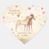 Kinderen Miniatuur Paard Valentijn Hart Sticker (Voorkant)