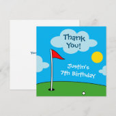 Kinderen minigolf sporten verjaardagsfeestje bedankkaart (Voorkant / Achterkant)