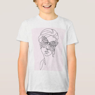 kinderen minimalistische vlinder gezicht kunst t-s Tri-Blend shirt