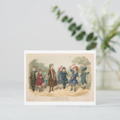 kinderen Mode Illustratie 1883 Briefkaart (Staand voorkant)