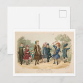 kinderen Mode Illustratie 1883 Briefkaart (Voorkant / Achterkant)