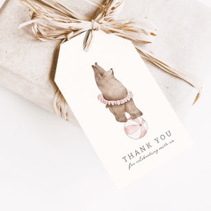 Kinderen Modern Beer Circus   Girls Birthday Favor Cadeaulabel