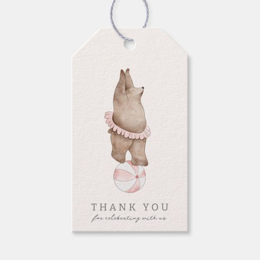 Kinderen Modern Beer Circus | Girls Birthday Favor Cadeaulabel (Voorkant)