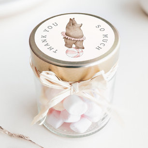 Kinderen Modern Beer Circus Girls Birthday Favor Ronde Sticker