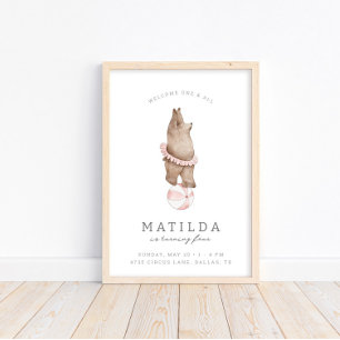 Kinderen Modern Beer Circus   Welkomstwoord meisje Poster