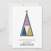 kinderen modern minimal geometrisch kerstfeest feestdagenkaart (Voorkant)