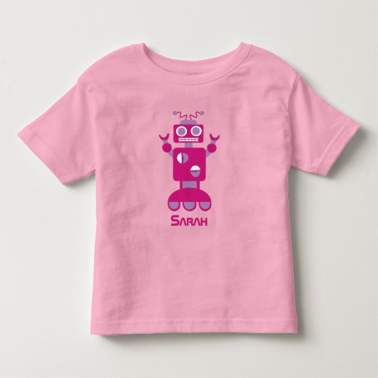 Kinderen Modern Roze Paarse Robot Persoonlijke Mei Kinder Shirts (Voorkant)