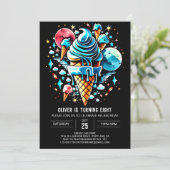 Kinderen Modern Waterverf Boy Ice Cream Verjaardag Kaart (Staand voorkant)