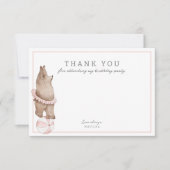 Kinderen Moderne Beer Circus | Meisjes Verjaardags Bedankkaart (Voorkant)