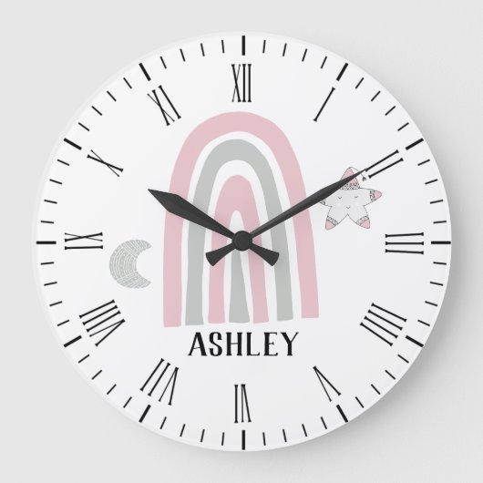 Kinderen Moderne regenboog gepersonaliseerd Grote Klok (Voorkant)