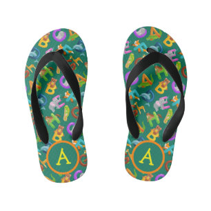 Kinderen Monogram Dieren Alfabet Kinder Teenslippers