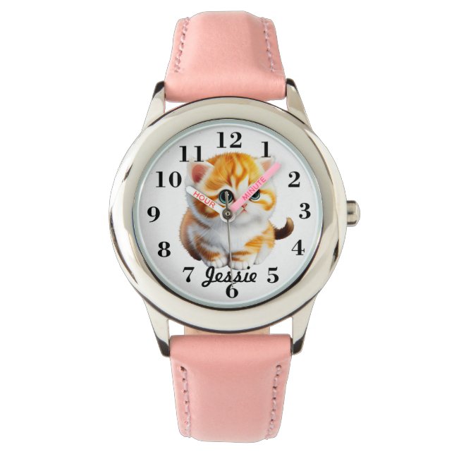 Kinderen Monogram Kitten  Horloge (Voorkant)