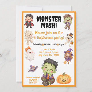 Kinderen Monster Mash Halloween-feest Kaart
