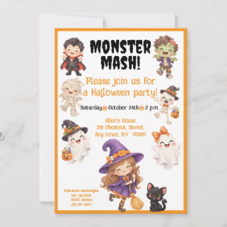 Kinderen Monster Mash Halloween-feest Kaart