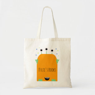 Kinderen Monster Oranje Cartoon Bibliotheek Boodsc Tote Bag