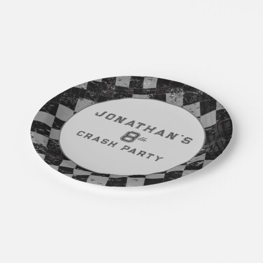 Kinderen Monster Truck Rally Verjaardagsfeest Papieren Bordje (Gekanteld)