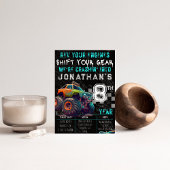 Kinderen Monster Truck Rally Verjaardagsfeestje Kaart