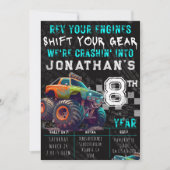 Kinderen Monster Truck Rally Verjaardagsfeestje Kaart (Voorkant)