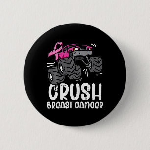 Kinderen Monster Truck Roze Borstkanker Bewustzijn Ronde Button 5,7 Cm