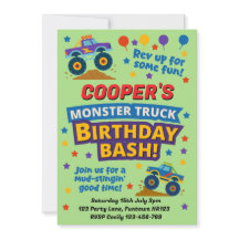 Kinderen Monster Truck Verjaardagsfeestje Groen 