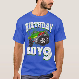 Kinderen Monster Truck Verjaardagsjongen Is 9 Kind T-shirt
