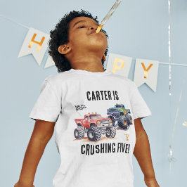 Kinderen Monstertrucks Verjaardags T-shirt